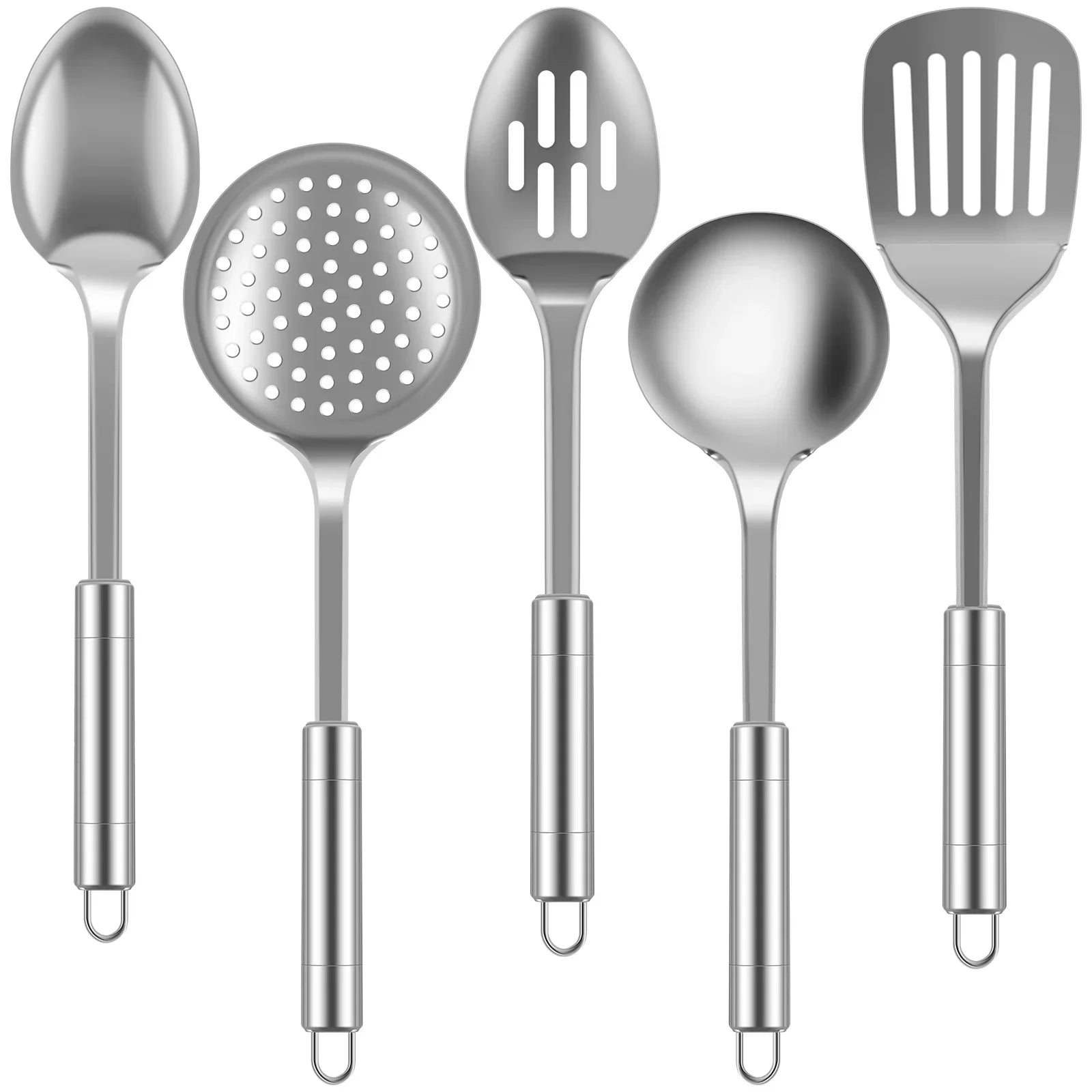 Set d’Ustensiles de Cuisine en Acier Inoxydable – Ensemble Complet 5 Pièces