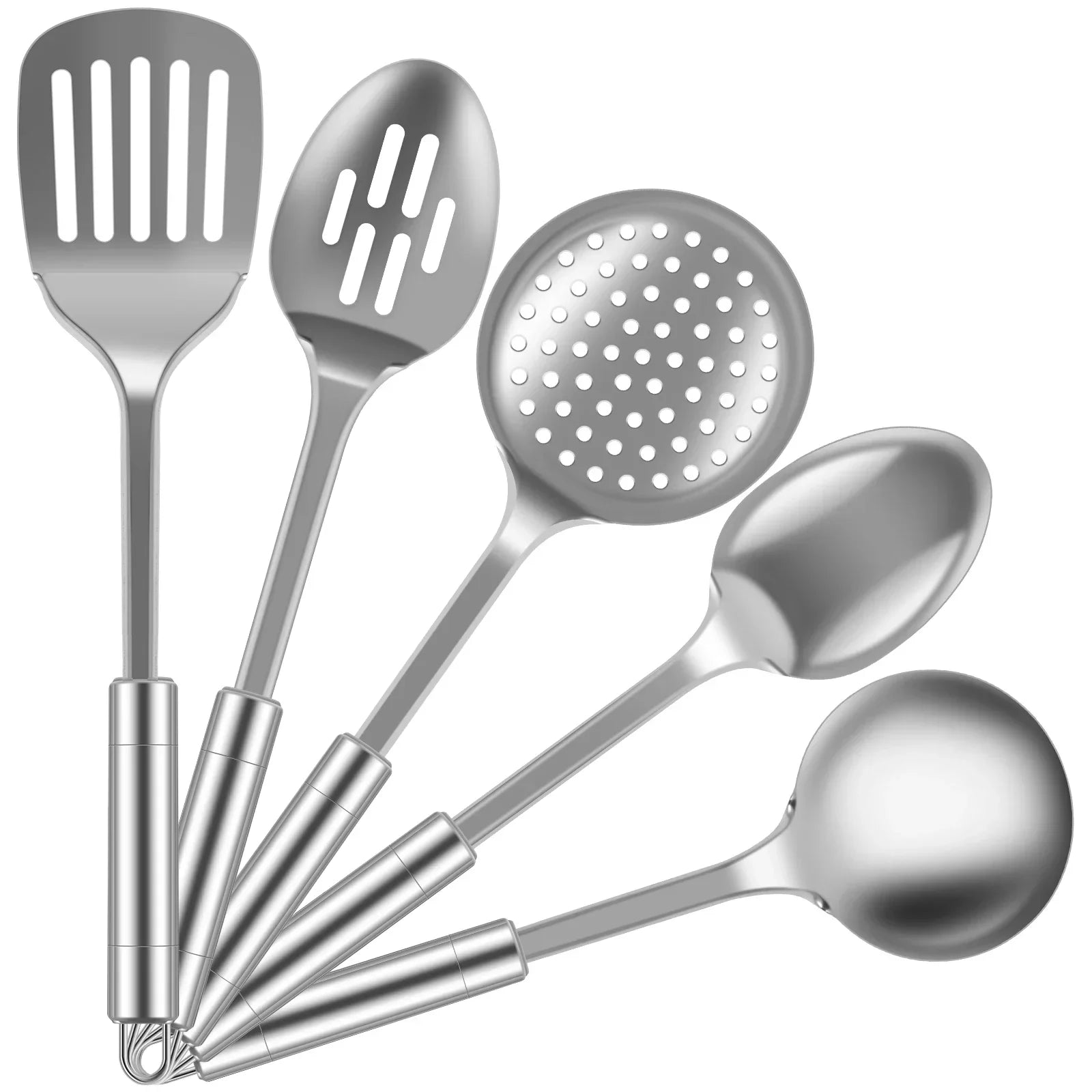 Set d’Ustensiles de Cuisine en Acier Inoxydable – Ensemble Complet 5 Pièces