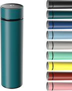 Bouteille isotherme en inox avec affichage LED de température bleu