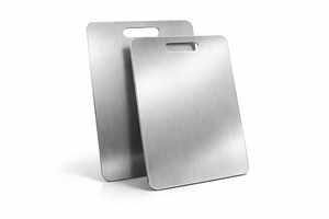 Planche à découper en acier inoxydable – Double face, qualité alimentaire