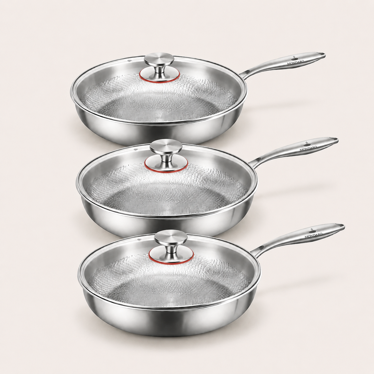 Pack Trio de Poêles en Titane (26 cm, 28 cm & 30 cm)