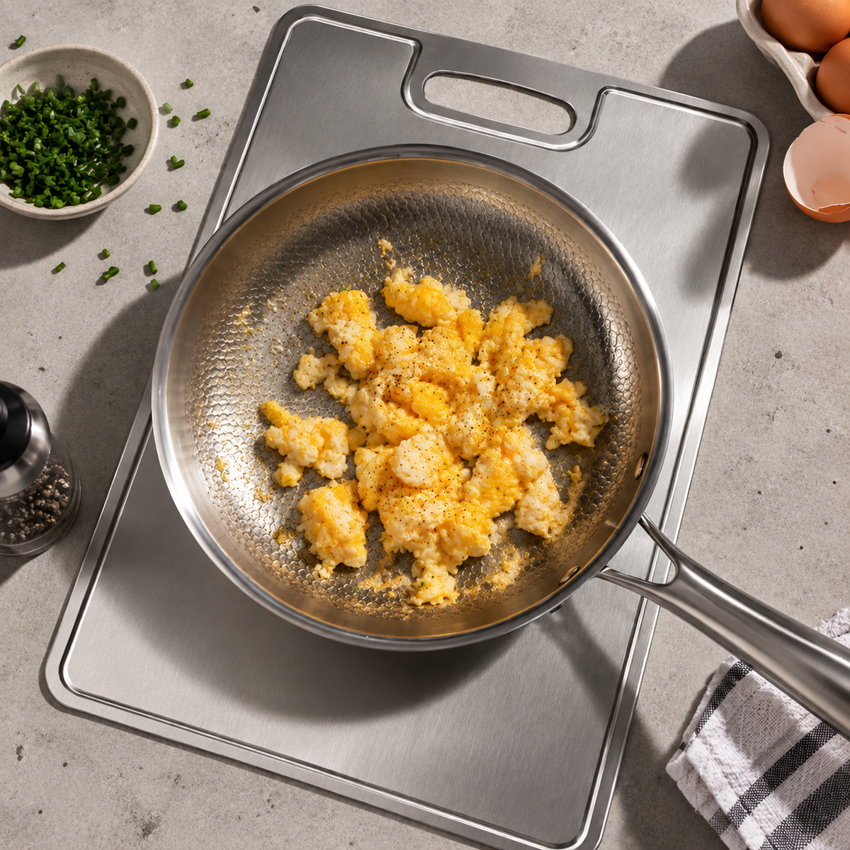 Premium Hammered Titanium Frying Pan