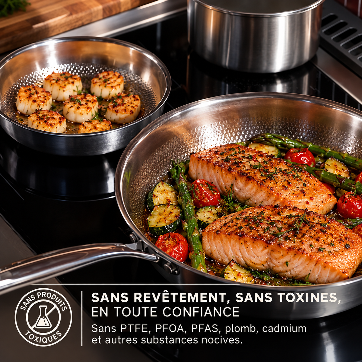 Premium Hammered Titanium Frying Pan