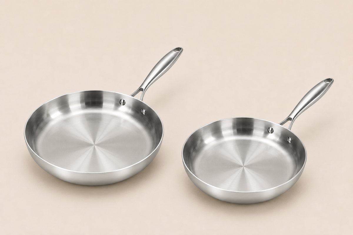Professional kitchen set - 2 steel frying pans