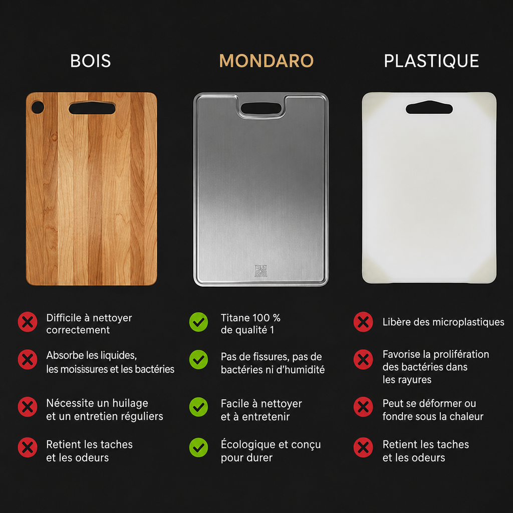Titanium Cutting Board – Double-sided surface, premium food-grade quality