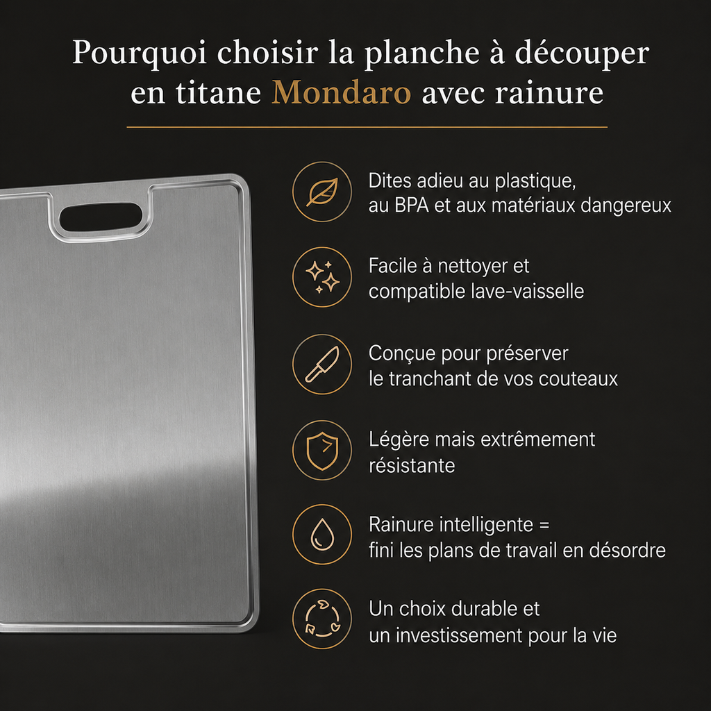 Titanium Cutting Board – Double-sided surface, premium food-grade quality