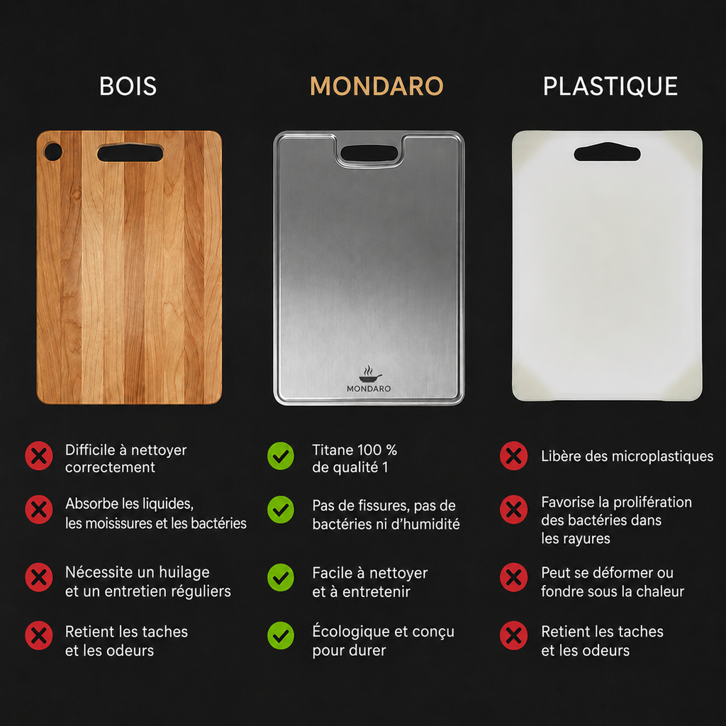 Titanium Cutting Board – Double-sided surface, premium food-grade quality