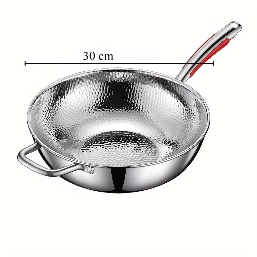 Wok en Titane Pur à Fond Rond – Antiadhésif Naturel, Tous Feux