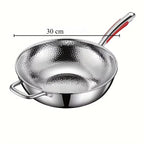 Wok en Titane Pur à Fond Rond – Antiadhésif Naturel, Tous Feux