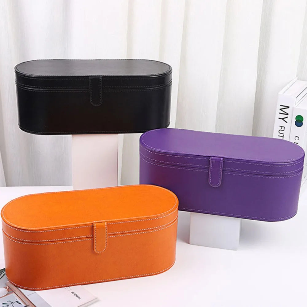 Portable Hair Dryer Storage Box Large Capacity Dustproof Hot Air Brush Organizer PU Hair Dryer Case