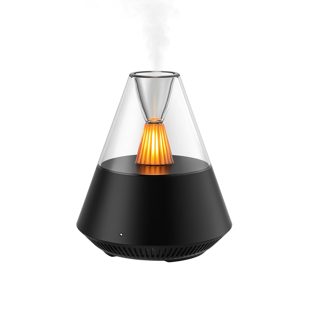 Diffuseur d'huiles essentielles avec effet flamme LED