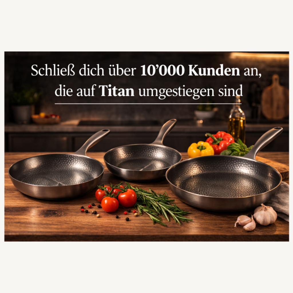 Poêle en titane sans PFAS — naturellement antiadhésive et durable