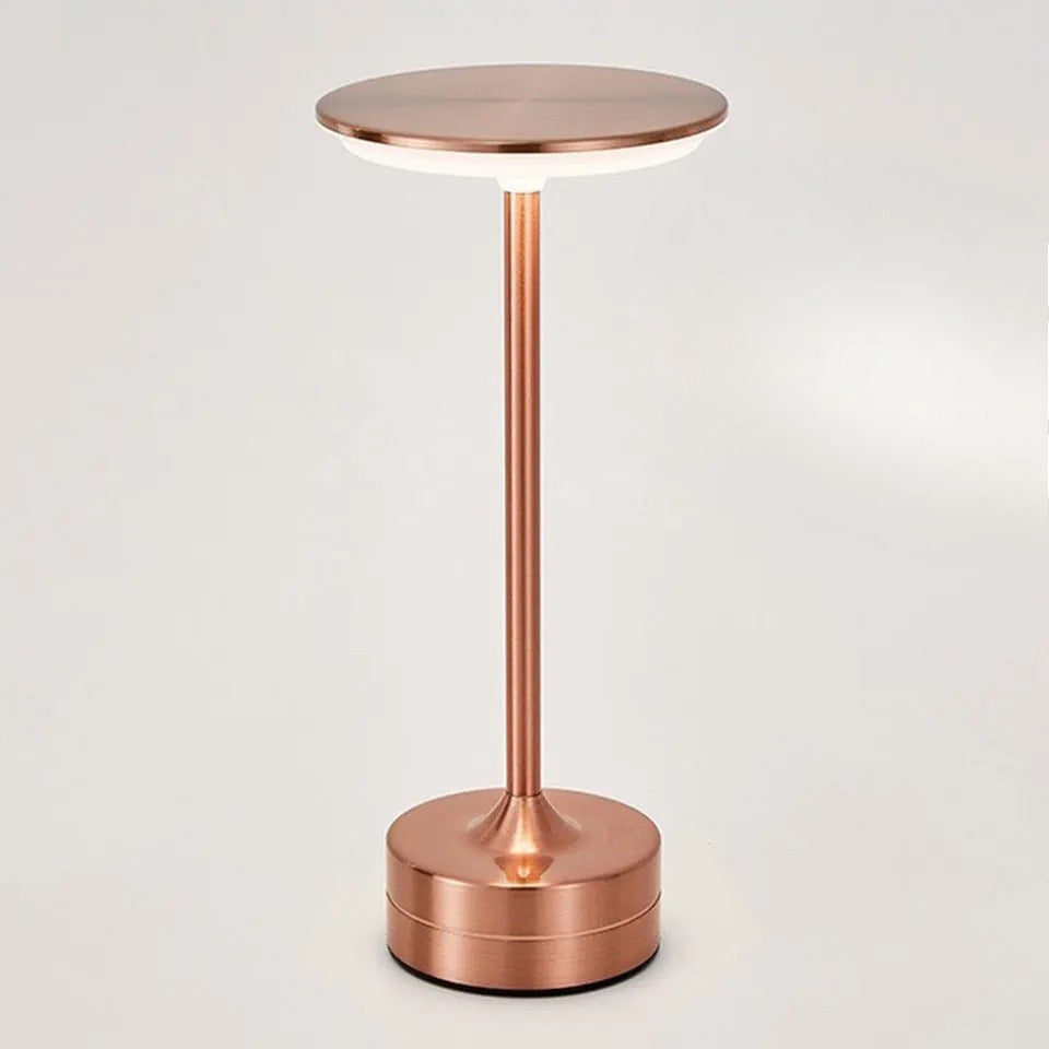 Lampe de chevet LED cristal rechargeable USB-C rose