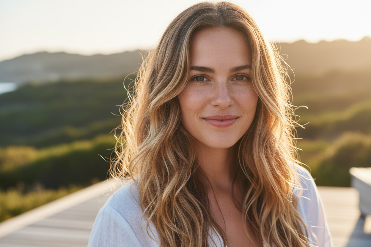 une femme aec des cheveux ondulé naturellement 